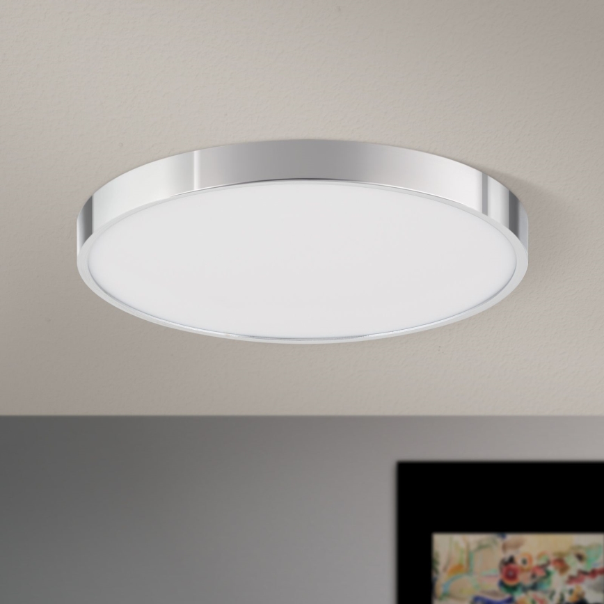 Стельовий LED світильник BULLY LED/28W/230V діаметр 28 см глянцевий хром
