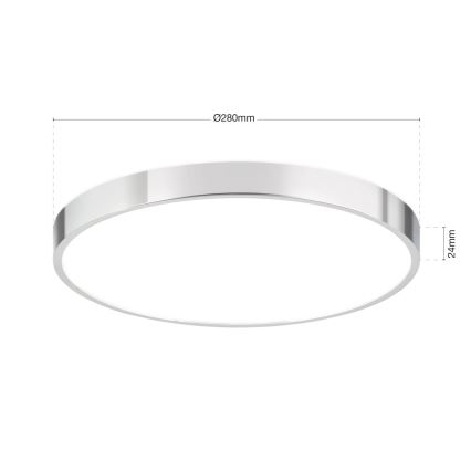 Стельовий LED світильник BULLY LED/28W/230V діаметр 28 см глянцевий хром
