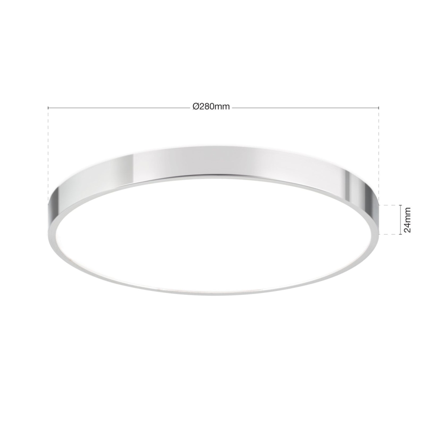 Стельовий LED світильник BULLY LED/28W/230V діаметр 28 см глянцевий хром