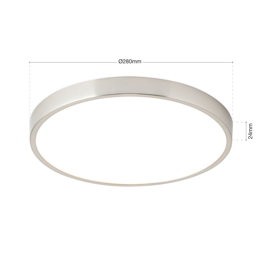 Стельовий LED світильник BULLY LED/28W/230V діаметр 28 см матовий хром