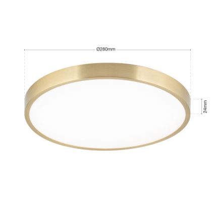 Стельовий LED світильник BULLY LED/28W/230V діаметр 28 см золотий