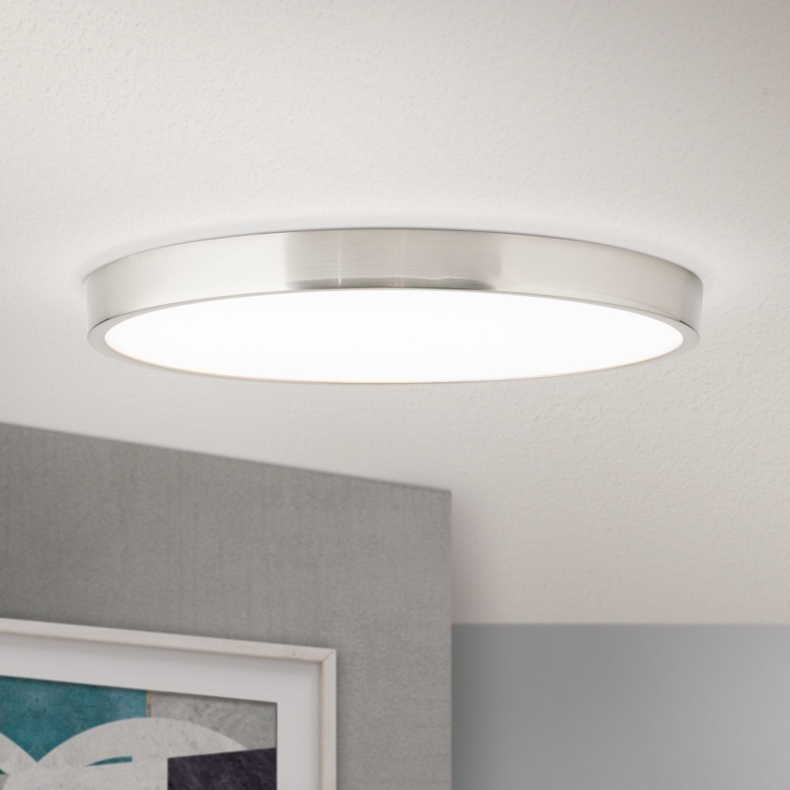 Светодиодный потолочный светильник BULLY LED/28W/230V диаметр 28 см матовый хром