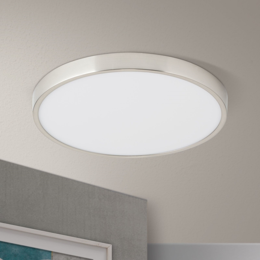 Светодиодный потолочный светильник BULLY LED/28W/230V диаметр 28 см матовый хром