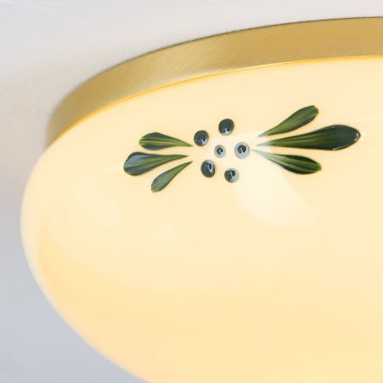 Стельовий світильник LANDHAUS 1xE27/60W/230V діаметр 21 см латунь/бежевий