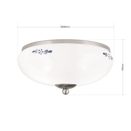 Потолочный светильник LANDHAUS 2xE27/60W/230V диаметр 28 см матовый хром/белый