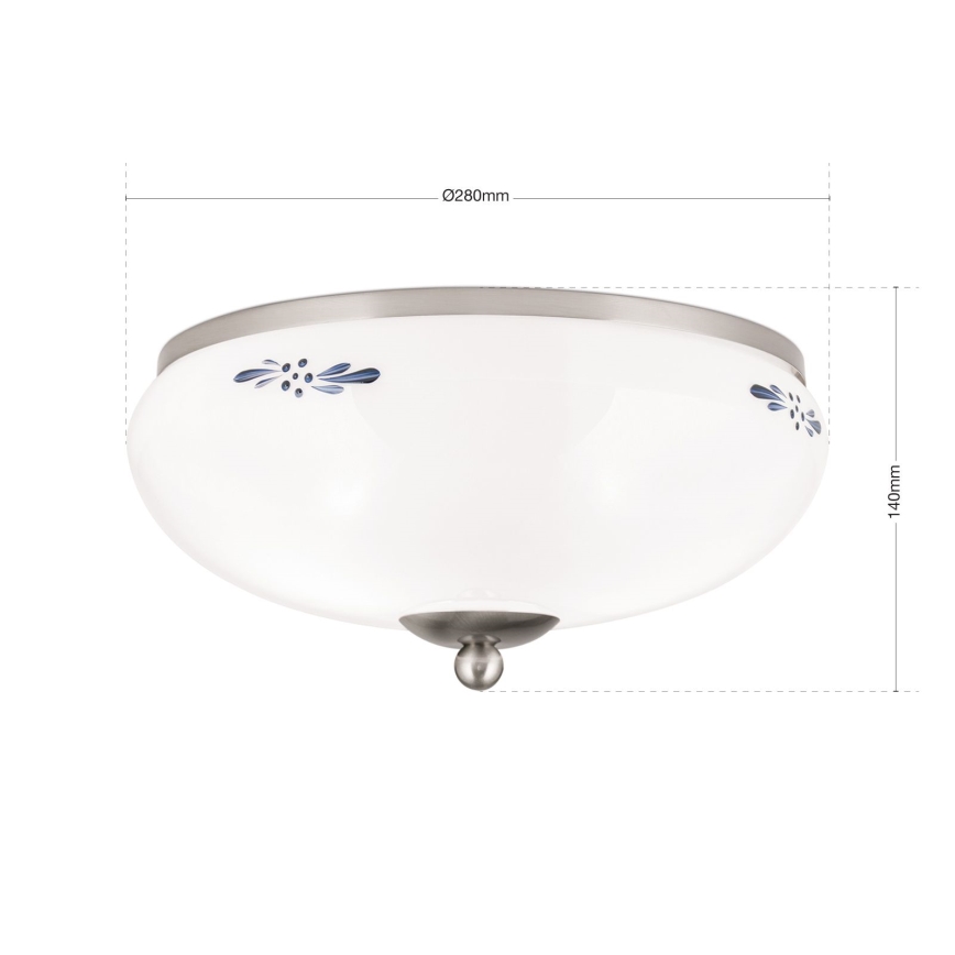 Потолочный светильник LANDHAUS 2xE27/60W/230V диаметр 28 см матовый хром/белый