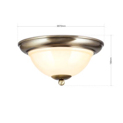 Потолочный светильник AUSTRIAN OLD LAMP 2xE27/60W/230V диаметр 27 см бронзовый/бежевый