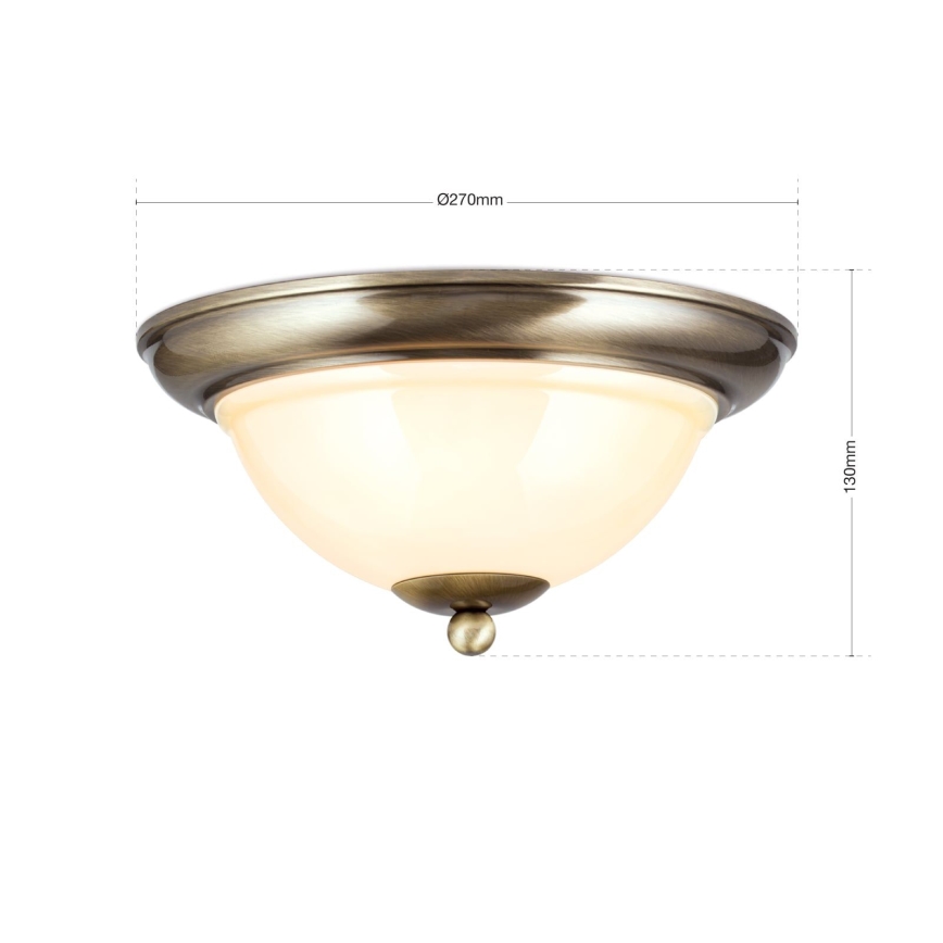 Стельовий світильник AUSTRIAN OLD LAMP 2xE27/60W/230V діаметр 27 см бронза/бежевий