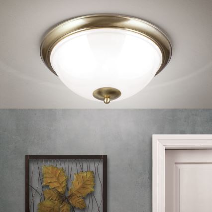 Потолочный светильник AUSTRIAN OLD LAMP 3xE27/60W/230V диаметр 50 см бронзовый/белый