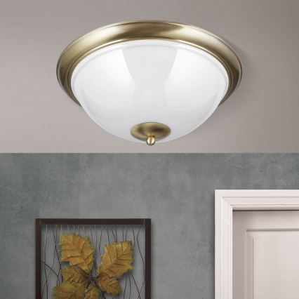Потолочный светильник AUSTRIAN OLD LAMP 3xE27/60W/230V диаметр 50 см бронзовый/белый