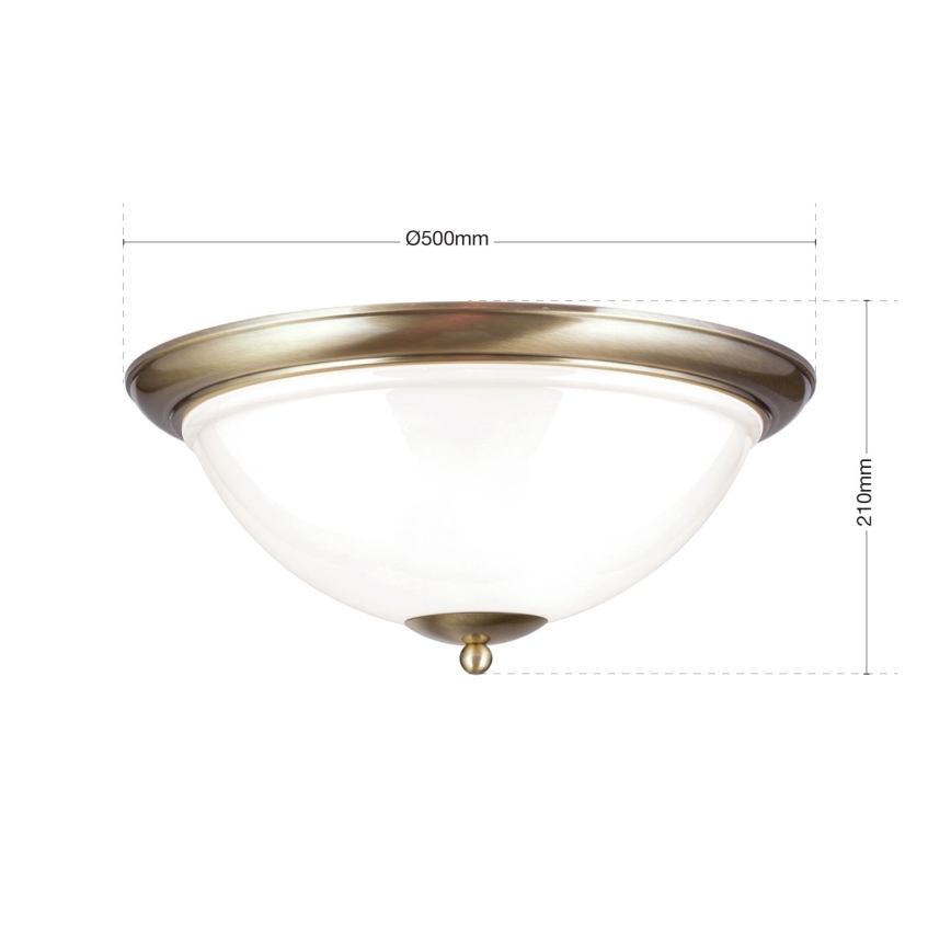 Потолочный светильник AUSTRIAN OLD LAMP 3xE27/60W/230V диаметр 50 см бронзовый/белый