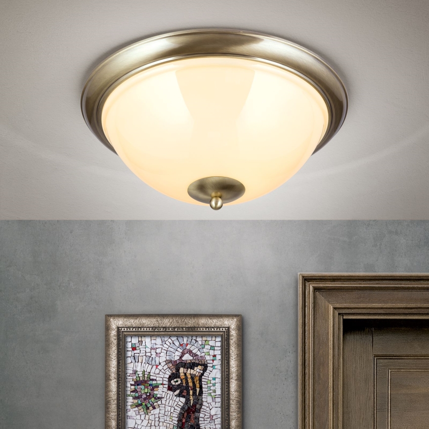 Стельовий світильник AUSTRIAN OLD LAMP 3xE27/60W/230V діаметр 50 см бронза/бежевий