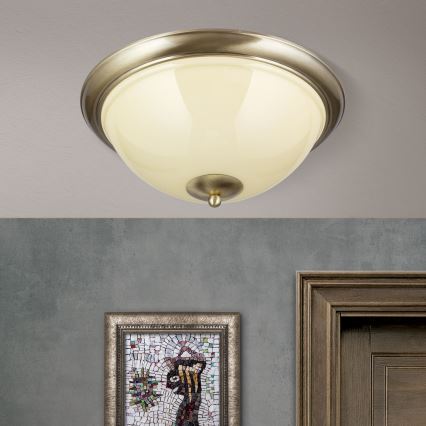 Стельовий світильник AUSTRIAN OLD LAMP 3xE27/60W/230V діаметр 50 см бронза/бежевий