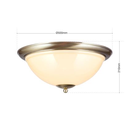 Стельовий світильник AUSTRIAN OLD LAMP 3xE27/60W/230V діаметр 50 см бронза/бежевий