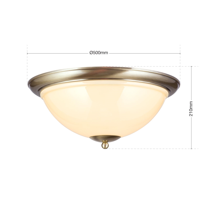 Стельовий світильник AUSTRIAN OLD LAMP 3xE27/60W/230V діаметр 50 см бронза/бежевий
