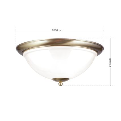 Стельовий світильник AUSTRIAN OLD LAMP 3xE27/60W/230V діаметр 50 см бронза/білий