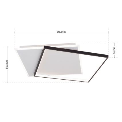 Светодиодный потолочный светильник с регулированием яркости EMANUEL LED/50W/230V белый/черный