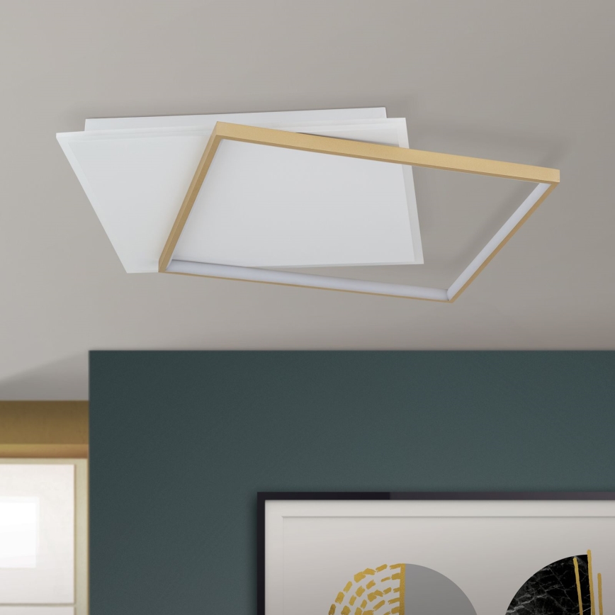 Светодиодный потолочный светильник с регулированием яркости EMANUEL LED/50W/230V белый/золотистый