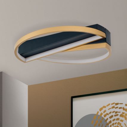 Светодиодный потолочный светильник с регулированием яркости OLGA LED/28W/230V золотистый/черный