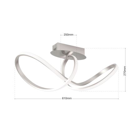 Пристельова LED люстра з регулюванням яскравості CIRCUS LED/30W/230V матовий хром