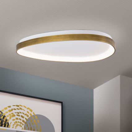Светодиодный потолочный светильник CHARLIE LED/48W/230V диаметр 65 см золотистый