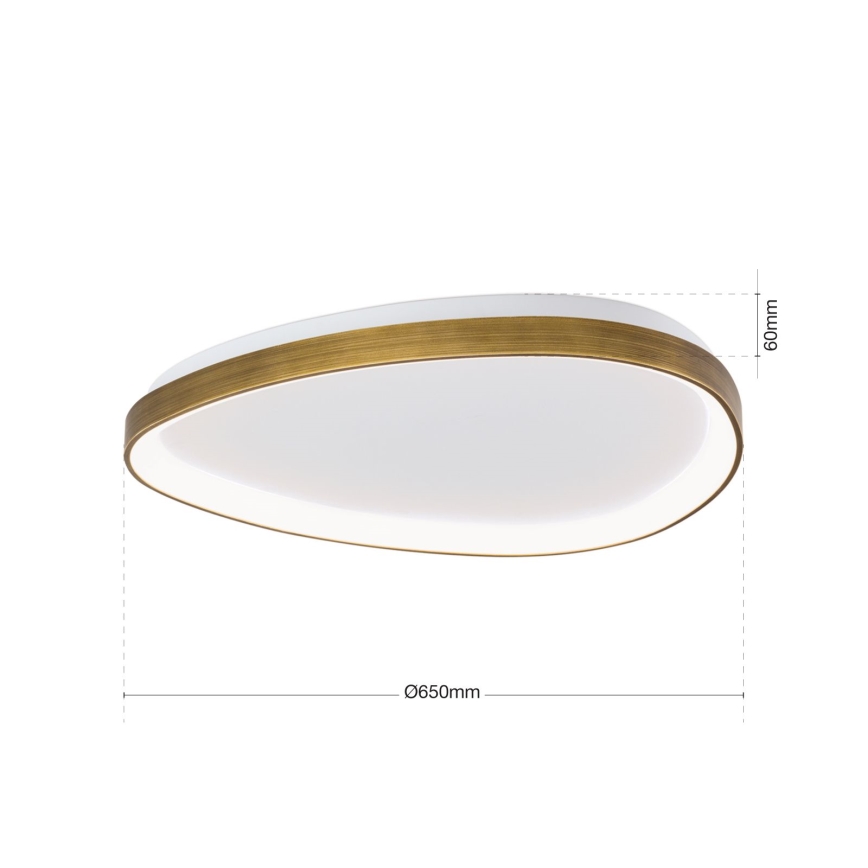 Светодиодный потолочный светильник CHARLIE LED/48W/230V диаметр 65 см золотистый