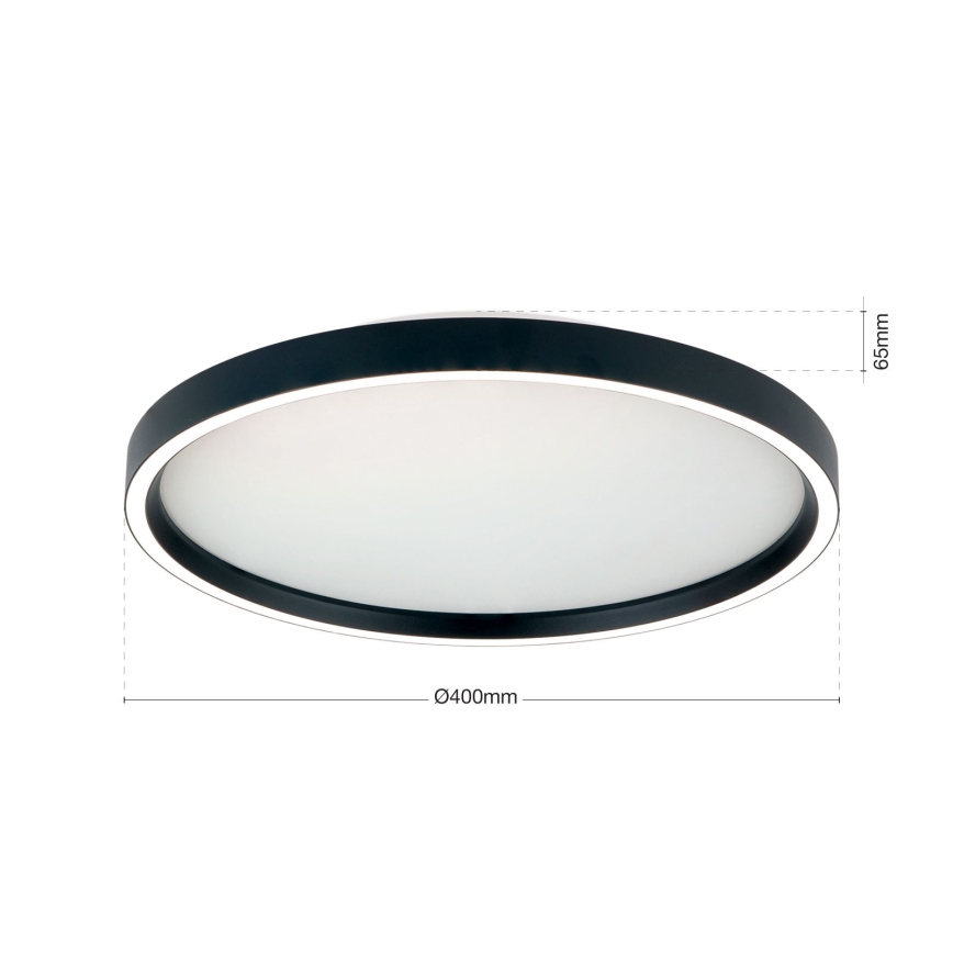 Світлодіодний регульований стельовий світильник MASCA LED/36W/230V 2700/3350/4000K діаметром 40 см чорний
