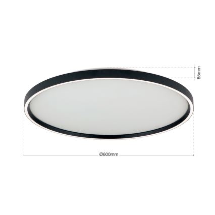 Светодиодный потолочный светильник с регулированием яркости MASCA LED/47W/230V 2700/3350/4000K диаметр 60 см черный