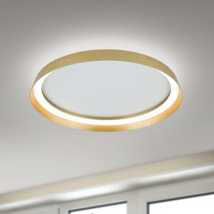 Светодиодный потолочный светильник с регулированием яркости MANTA LED/38W/230V 2700/3000/4000K диаметр 45 см золотистый