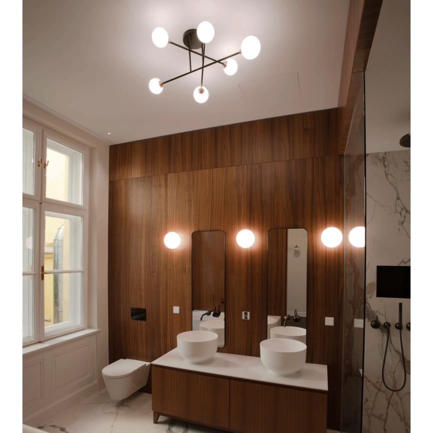 Припотолочная люстра SNOWWHITE 6xG9/20W/230V диаметр 84 см черный/золотистый