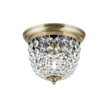 Кришталевий стельовий світильник PLAFOND 1xE27/40W/230V діаметр 26 см бронза