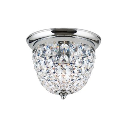 Кришталевий стельовий світильник PLAFOND 1xE27/40W/230V діаметр 26 см глянцевий хром