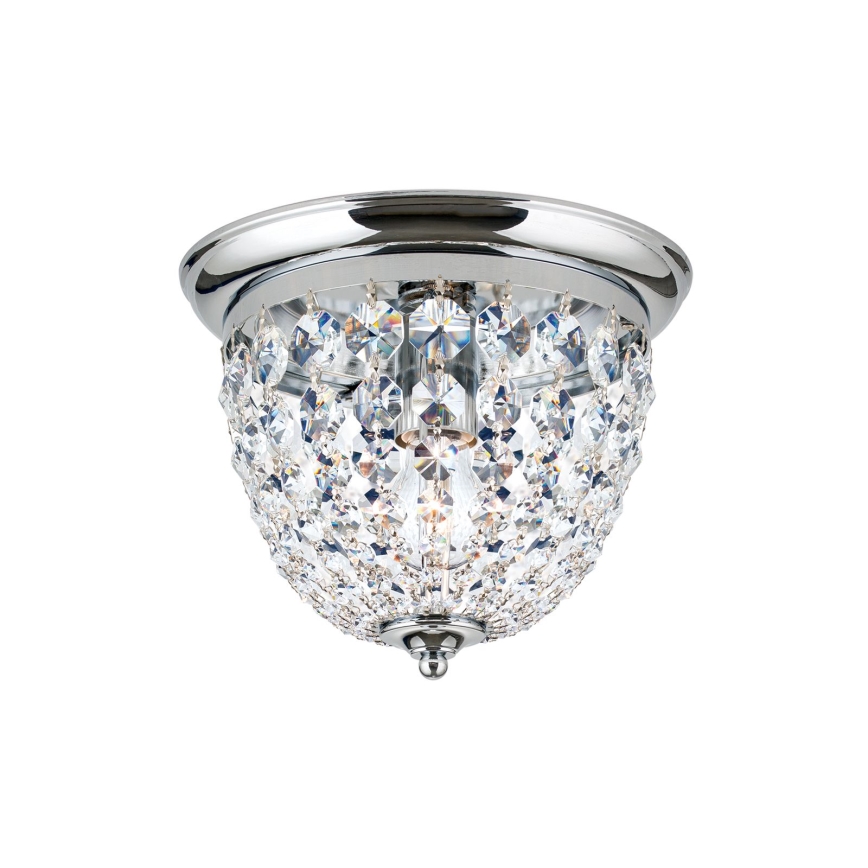Кришталевий стельовий світильник PLAFOND 1xE27/40W/230V діаметр 26 см глянцевий хром