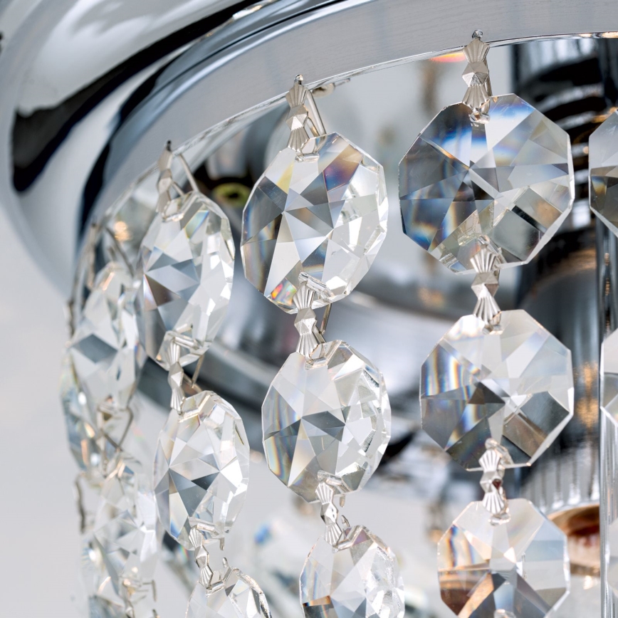 Кришталевий стельовий світильник PLAFOND 1xE27/40W/230V діаметр 26 см глянцевий хром