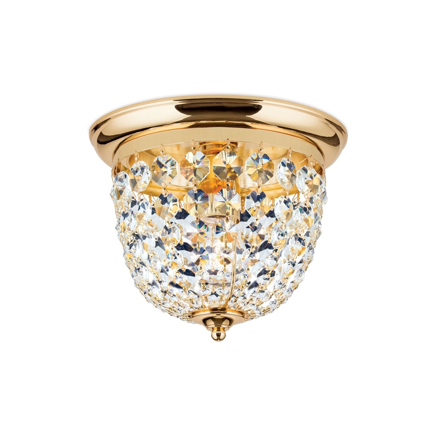 Кришталевий стельовий світильник PLAFOND 1xE27/40W/230V діаметр 26 см золотий
