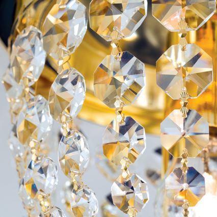 Кришталевий стельовий світильник PLAFOND 1xE27/40W/230V діаметр 26 см золотий