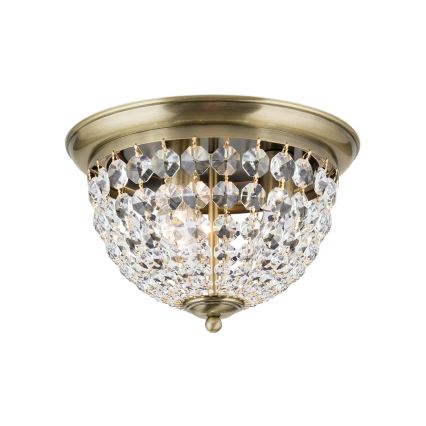 Кришталевий стельовий світильник PLAFOND 3xE27/40W/230V діаметр 35 см бронза