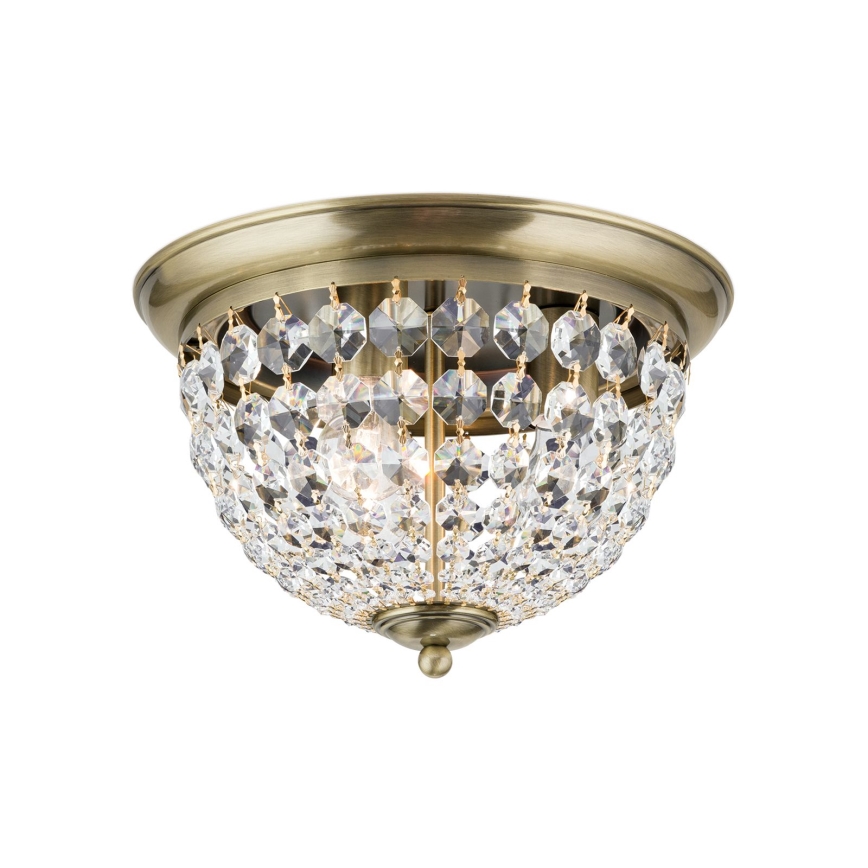 Кришталевий стельовий світильник PLAFOND 3xE27/40W/230V діаметр 35 см бронза