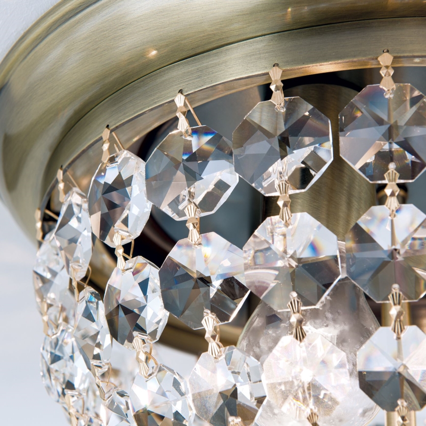 Кришталевий стельовий світильник PLAFOND 3xE27/40W/230V діаметр 35 см бронза