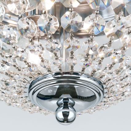Кришталевий стельовий світильник PLAFOND 3xE27/40W/230V діаметр 35 см глянцевий хром