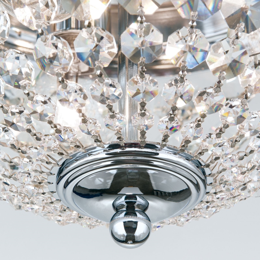 Кришталевий стельовий світильник PLAFOND 3xE27/40W/230V діаметр 35 см глянцевий хром