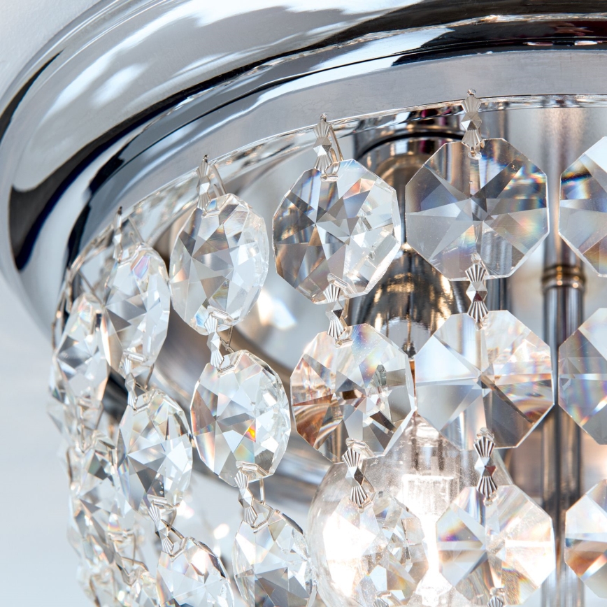 Кришталевий стельовий світильник PLAFOND 3xE27/40W/230V діаметр 35 см глянцевий хром