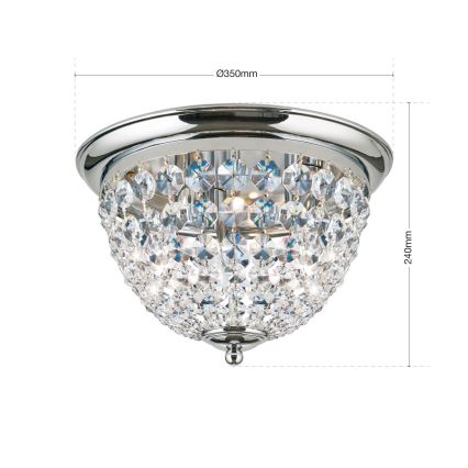 Кришталевий стельовий світильник PLAFOND 3xE27/40W/230V діаметр 35 см глянцевий хром