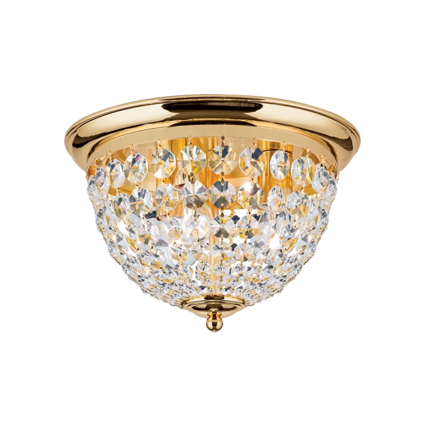 Кришталевий стельовий світильник PLAFOND 3xE27/40W/230V діаметр 35 см золотий