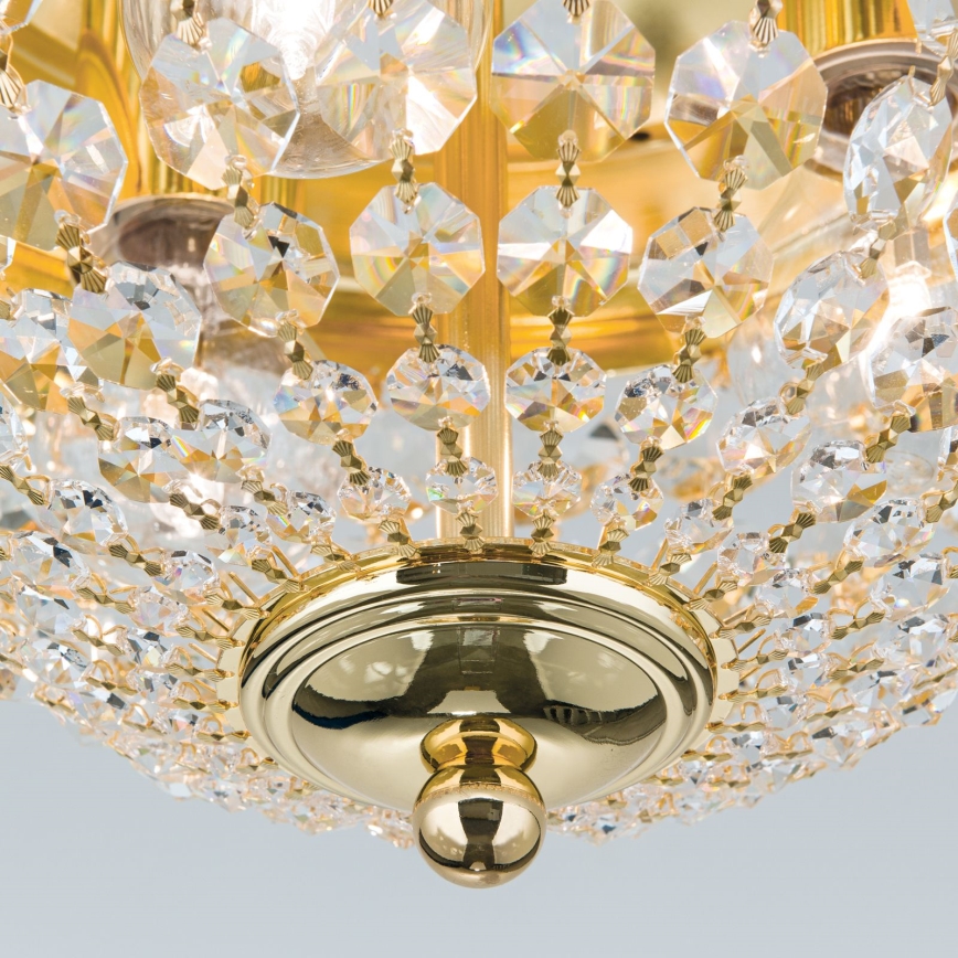 Кришталевий стельовий світильник PLAFOND 3xE27/40W/230V діаметр 35 см золотий