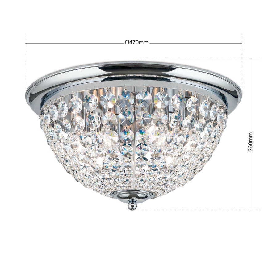 Хрустальный потолочный светильник PLAFOND 6xE27/40W/230V диаметр 47 см блестящий хром