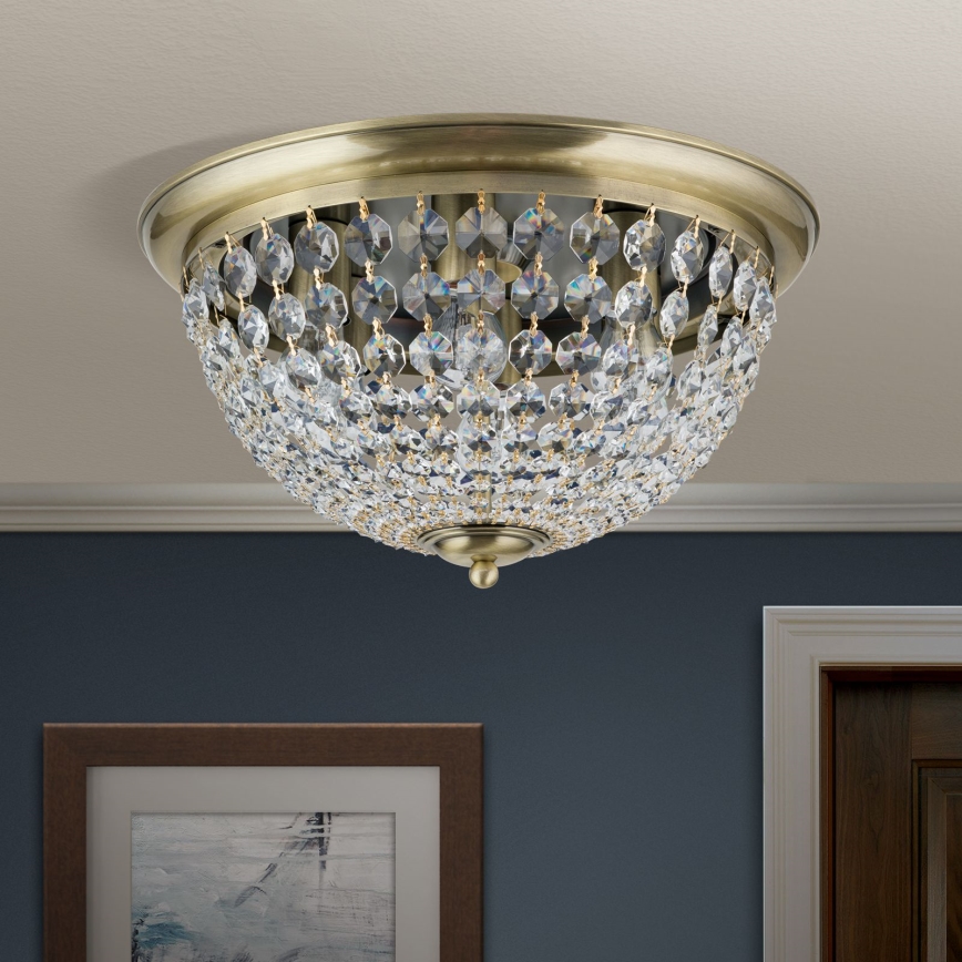 Хрустальный потолочный светильник PLAFOND 6xE27/40W/230V диаметр 47 см бронзовый