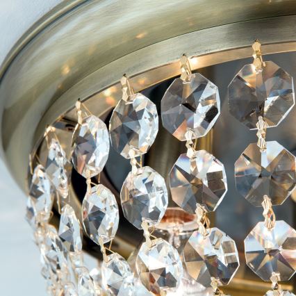 Хрустальный потолочный светильник PLAFOND 6xE27/40W/230V диаметр 47 см бронзовый