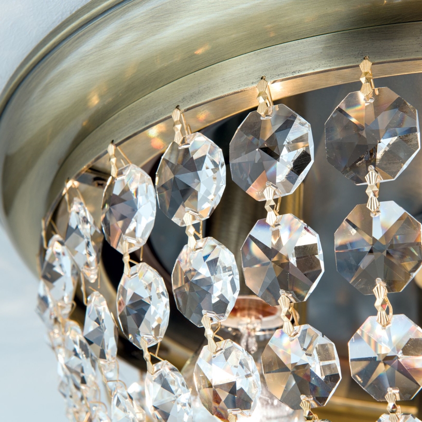 Хрустальный потолочный светильник PLAFOND 6xE27/40W/230V диаметр 47 см бронзовый