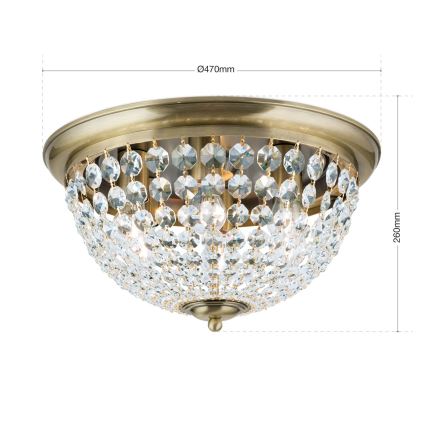 Хрустальный потолочный светильник PLAFOND 6xE27/40W/230V диаметр 47 см бронзовый